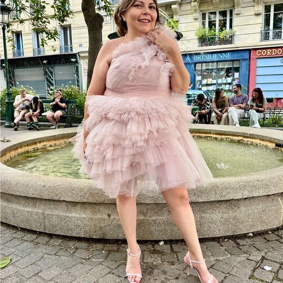 Mac Duggal Pink Ruffled Mini Dress - Picture 14 of 14